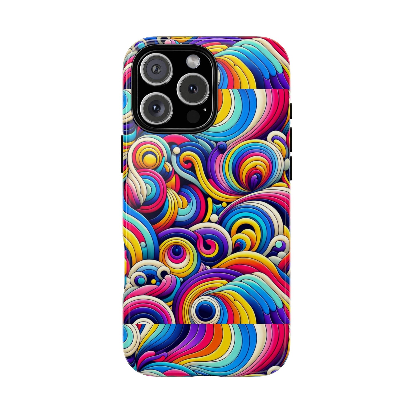 pattern image 5 vibrant shockproof phone case for anime and comic fans - colourful abstract art style, durable protective cover compatible with iphone 13, 14, 15 & 16 – all models including pro, pro max & plus