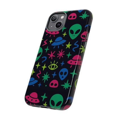 Vibrant Alien Pattern Protective Phone Case with 3D Wrap Design for Unique Expression – Stylish Protection Compatible with iPhone 13, 14, 15 & 16 – All Models Including Pro, Pro Max & Plus