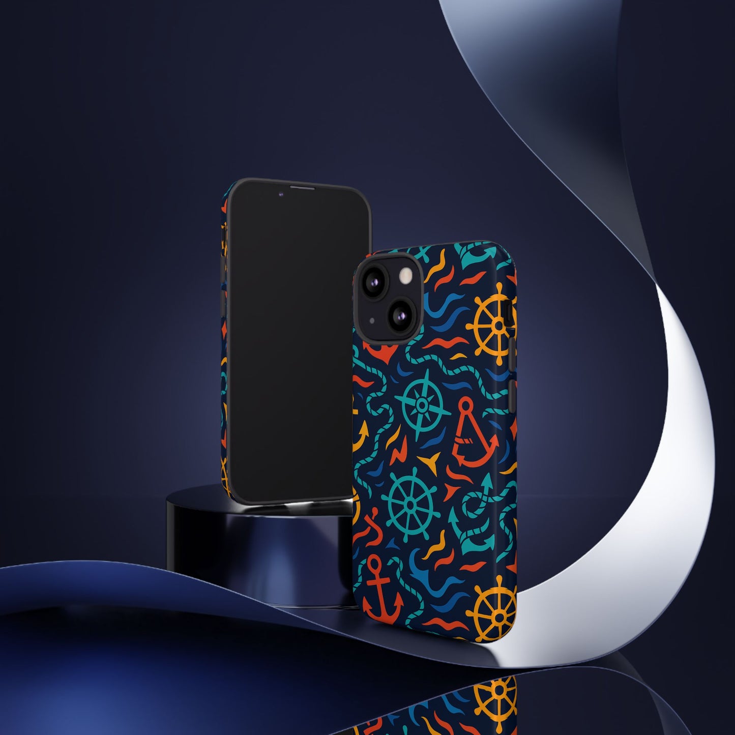 nautical multicolor protective phone case with 3d wrap design for unique style and self-expression compatible with iphone 13, 14, 15 & 16 – all models including pro, pro max & plus