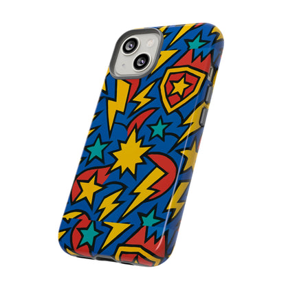 Multicolour Superhero Phone Case with 3D Design for Playful Protection Compatible with iPhone 13, 14, 15 & 16 – all models including Pro, Pro Max & Plus