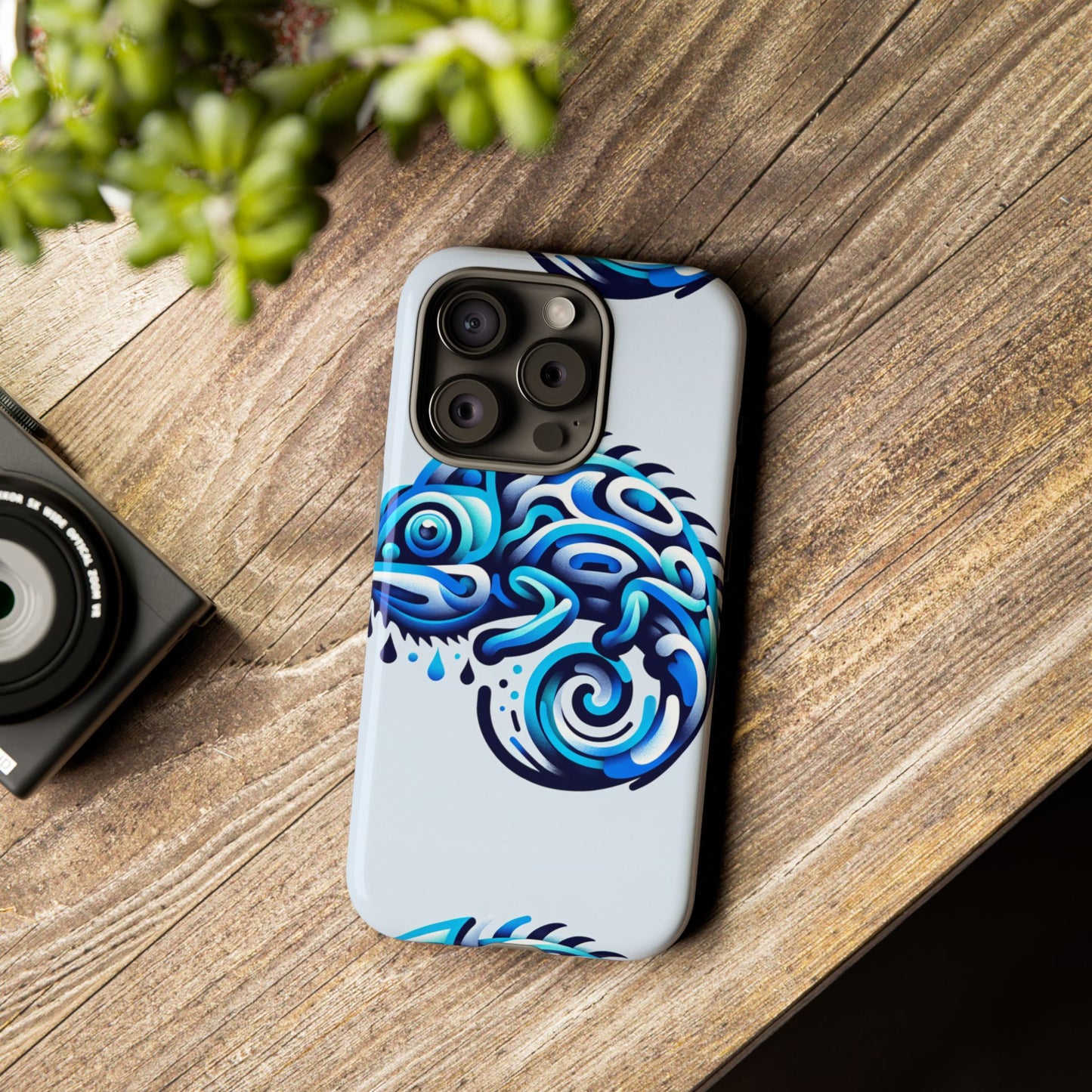 blue animal create 5 phone case with vibrant 3d wrap design, shock absorption, uv protection, for stylish and durable smartphone protection