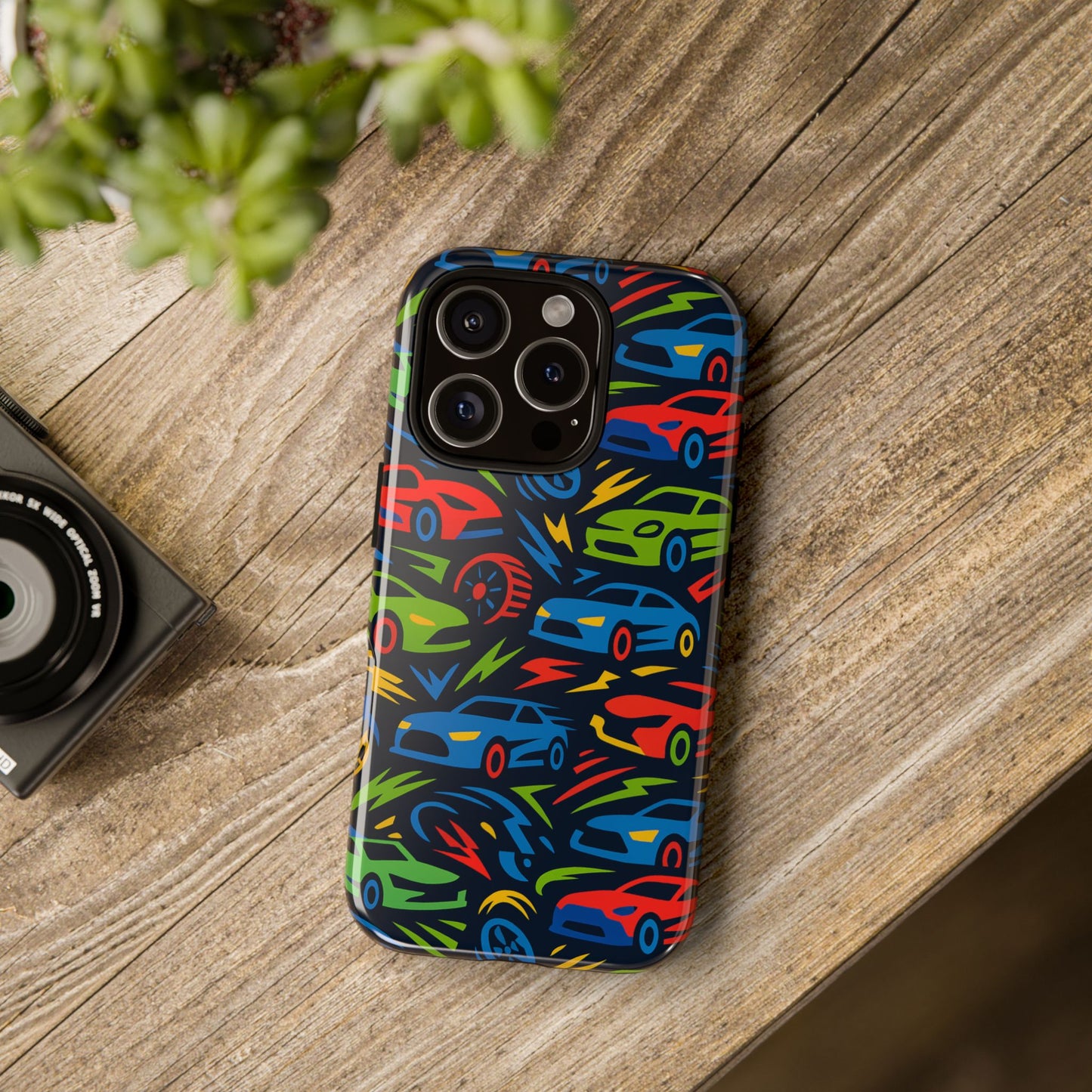vibrant 3d car design protective phone case – fun retro style for kids and adults – stylish protection – compatible with iphone 13, 14, 15 & 16 – all models including pro, pro max & plus
