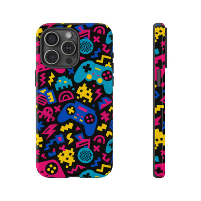 Vibrant Retro Gaming Phone Case with 3D Design for Stylish Protection Compatible with iPhone 13, 14, 15 & 16 – all models including Pro, Pro Max & Plus
