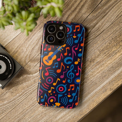 Vibrant 3D Music Design Protective Phone Case for Music Lovers Stylish Accessory Compatible with iPhone 13, 14, 15 & 16 – all models including Pro, Pro Max & Plus