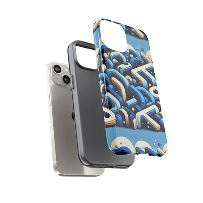 Blue Alphabet B Phone Case for Men and Women Shockproof Protective Cover with 3D Wrap Design and UV Protection