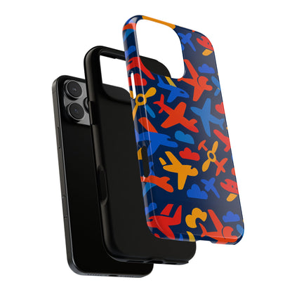 Vibrant 3D Wrap Protective Phone Case with Colourful Aviation Design for Stylish Protection Compatible with iPhone 13, 14, 15 & 16 – all models including Pro, Pro Max & Plus