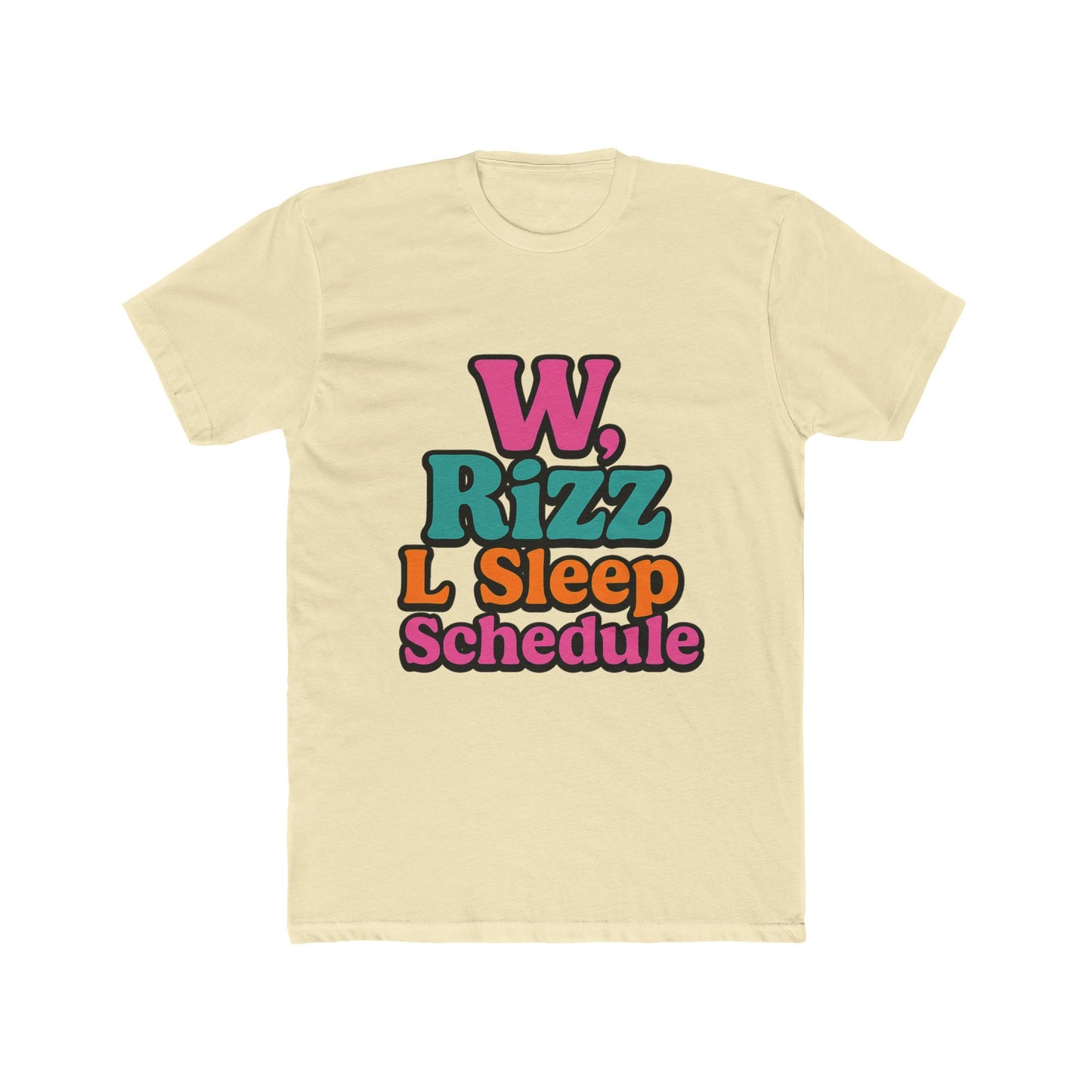 w, rizz, l sleep schedule meme unisex t-shirt - fun multicolor graphic tee for men and women, perfect gift for meme lovers