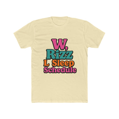 W, Rizz, L Sleep Schedule Meme Unisex T-Shirt - Fun Multicolor Graphic Tee for Men and Women, Perfect Gift for Meme Lovers