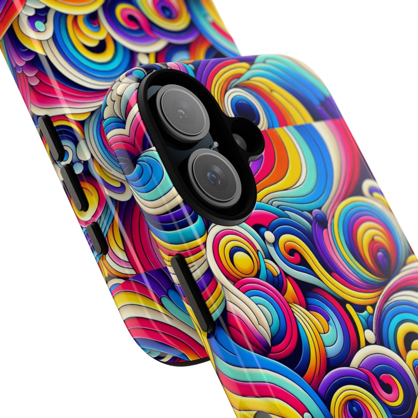 pattern image 5 vibrant shockproof phone case for anime and comic fans - colourful abstract art style, durable protective cover compatible with iphone 13, 14, 15 & 16 – all models including pro, pro max & plus