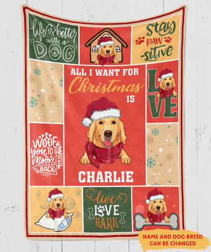 All I Want - Personalized Custom Fleece Blanket for Pet Lovers, Super Soft Sherpa Throw, Machine Washable, Multiple Sizes Available