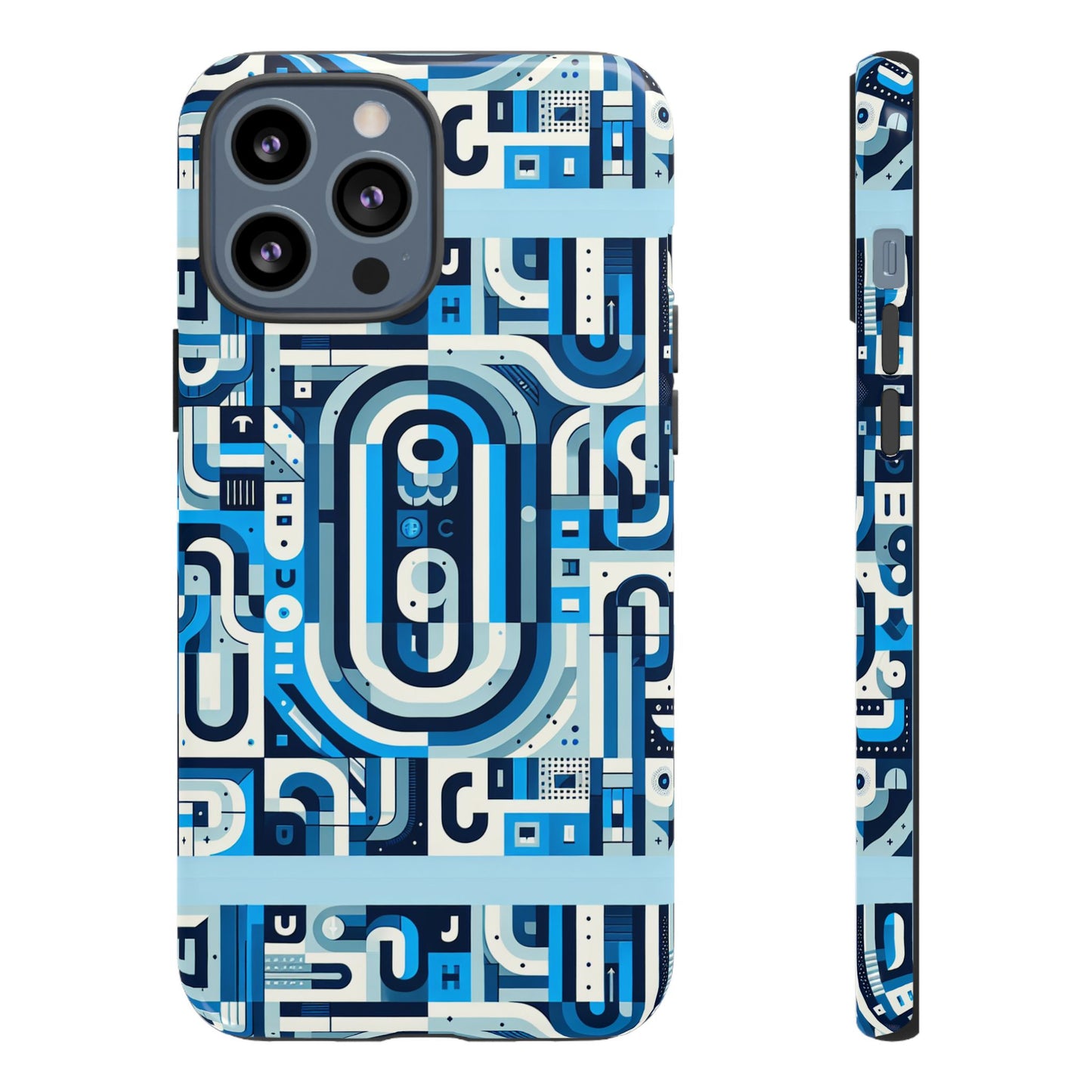 blue alphabet u letter phone case with 3d wrap uv protected shock absorption for kids and teenagers