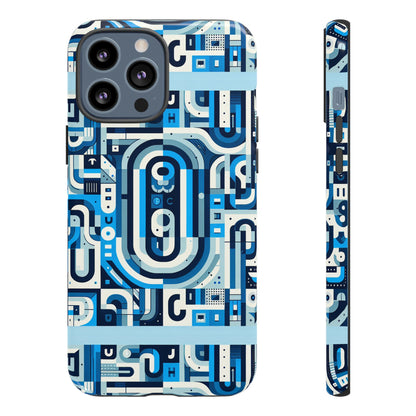 Blue Alphabet U Letter Phone Case with 3D Wrap UV Protected Shock Absorption for Kids and Teenagers