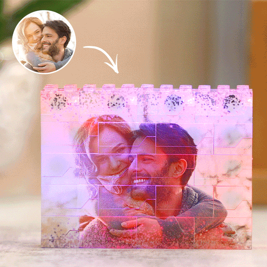 Custom LED Light Building Brick White Light Up Photo Block For Kids And Adults, DIY Creative Photo Display, Eco-Friendly ABS Material, Dimmable, Various Sizes Available
