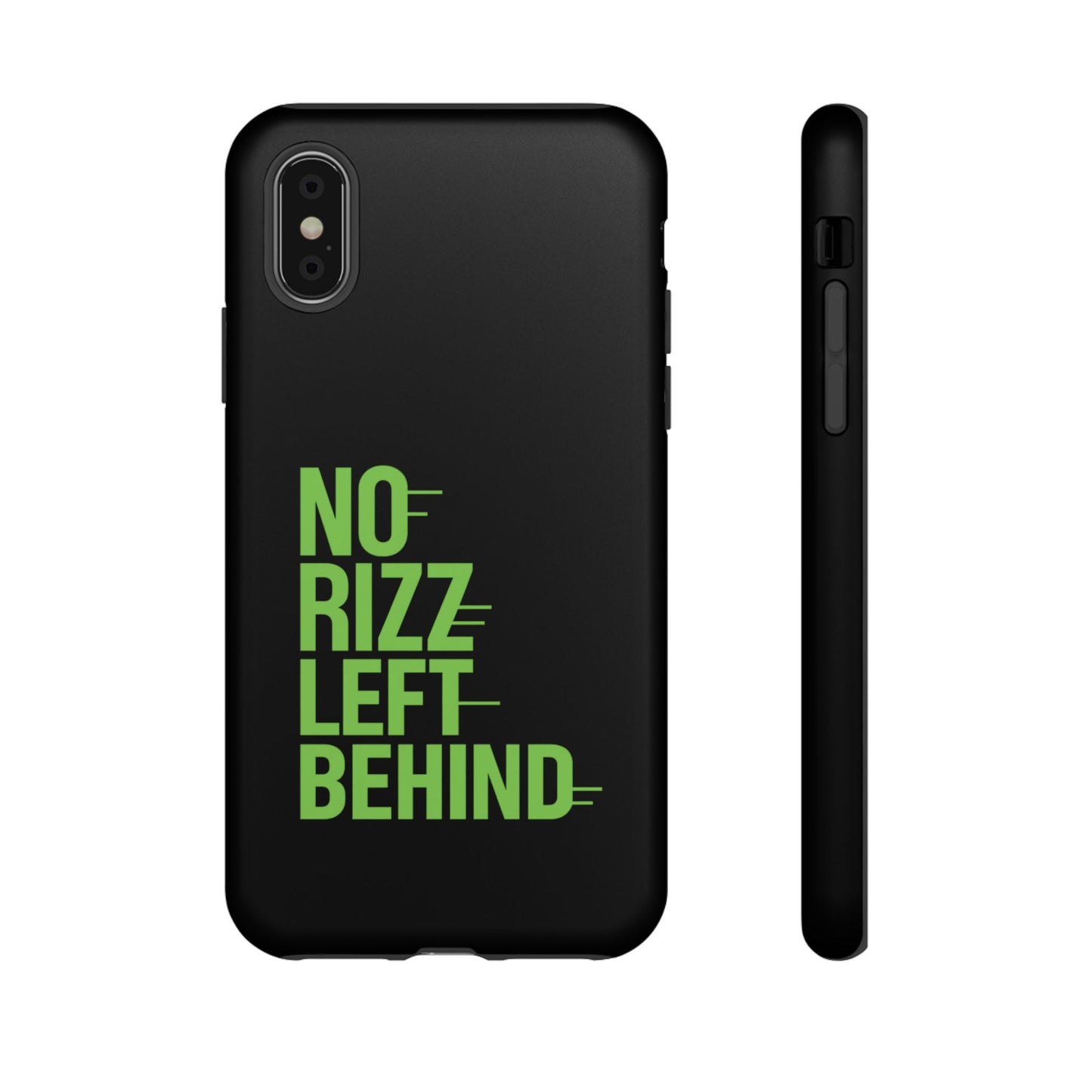tough phone case - no rizz left behind, durable protection, shock absorbent, stylish design, perfect gift for adults, supports wireless charging, uv protected, lightweight accessory
