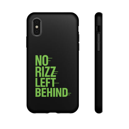 Tough Phone Case - No Rizz Left Behind, Durable Protection, Shock Absorbent, Stylish Design, Perfect Gift for Adults, Supports Wireless Charging, UV Protected, Lightweight Accessory