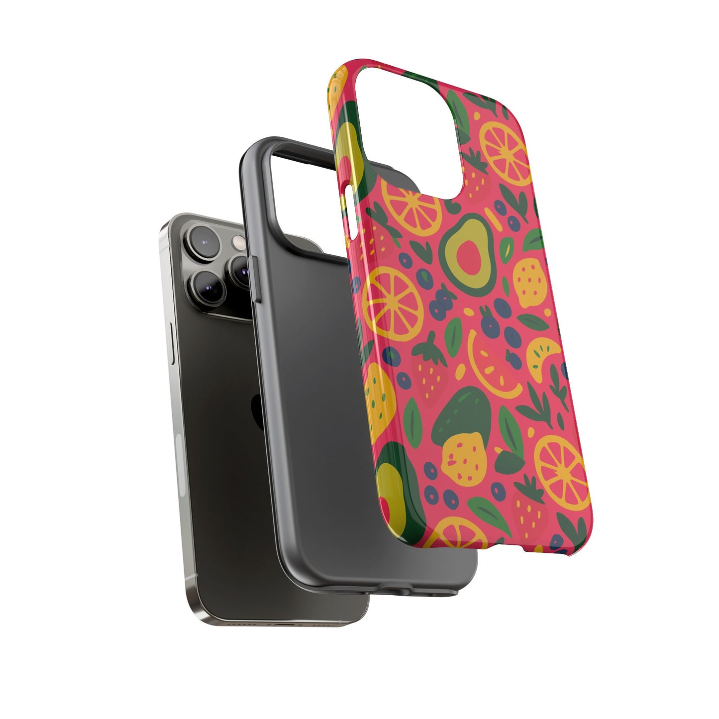vibrant 3d fruit pattern protective phone case - playful accessory for individuality and stylish protection compatible with iphone 13, 14, 15 & 16 – all models including pro, pro max & plus