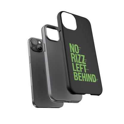 Tough Phone Case - No Rizz Left Behind, Durable Protection, Shock Absorbent, Stylish Design, Perfect Gift for Adults, Supports Wireless Charging, UV Protected, Lightweight Accessory