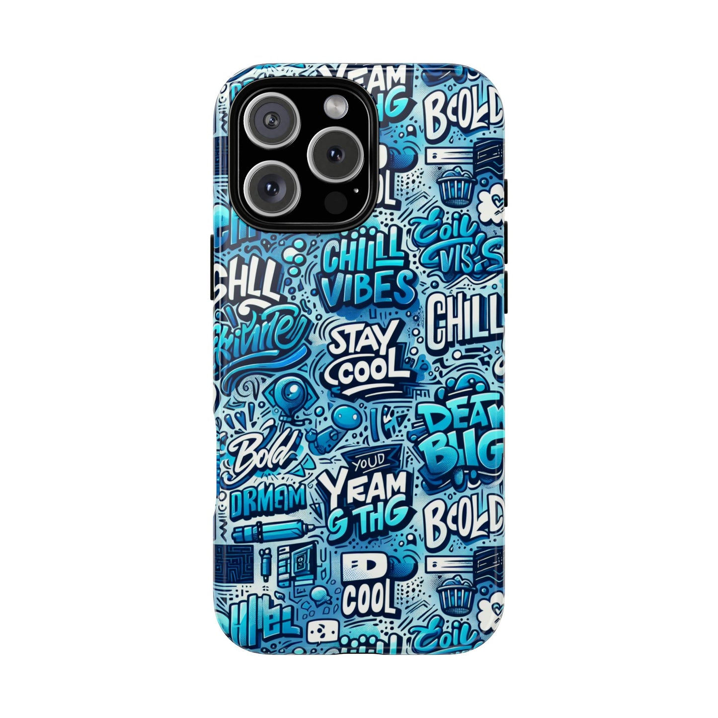 vibrant 3d wrap protective phone case with playful blue design for stylish protection compatible with iphone 13, 14, 15 & 16 – all models including pro, pro max & plus