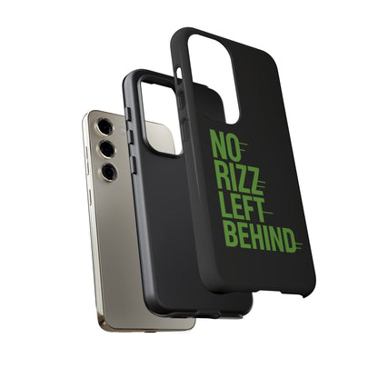 Tough Phone Case - No Rizz Left Behind, Durable Protection, Shock Absorbent, Stylish Design, Perfect Gift for Adults, Supports Wireless Charging, UV Protected, Lightweight Accessory