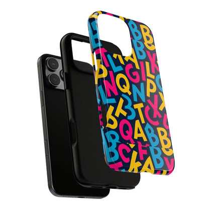 Multicolour 3D Wrap Phone Case with Playful Alphabet Design – Stylish Protection for Smartphones Compatible with iPhone 13, 14, 15 & 16 – All Models Including Pro, Pro Max & Plus