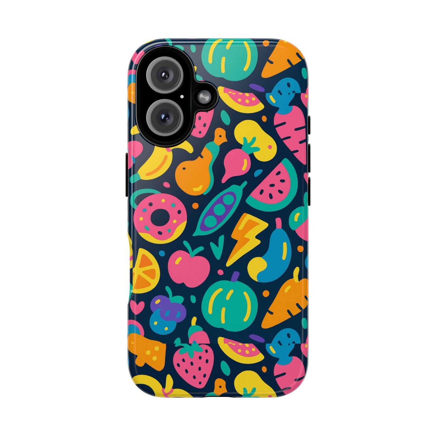 vibrant 3d fruit pattern protective phone case colourful accessory for stylish individuals compatible with iphone 13, 14, 15 & 16 – all models including pro, pro max & plus