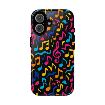 Vibrant Music Themed Phone Case with Colourful 3D Design – Stylish Protection for Music Lovers – Compatible with iPhone 13, 14, 15 & 16 – all models including Pro, Pro Max & Plus