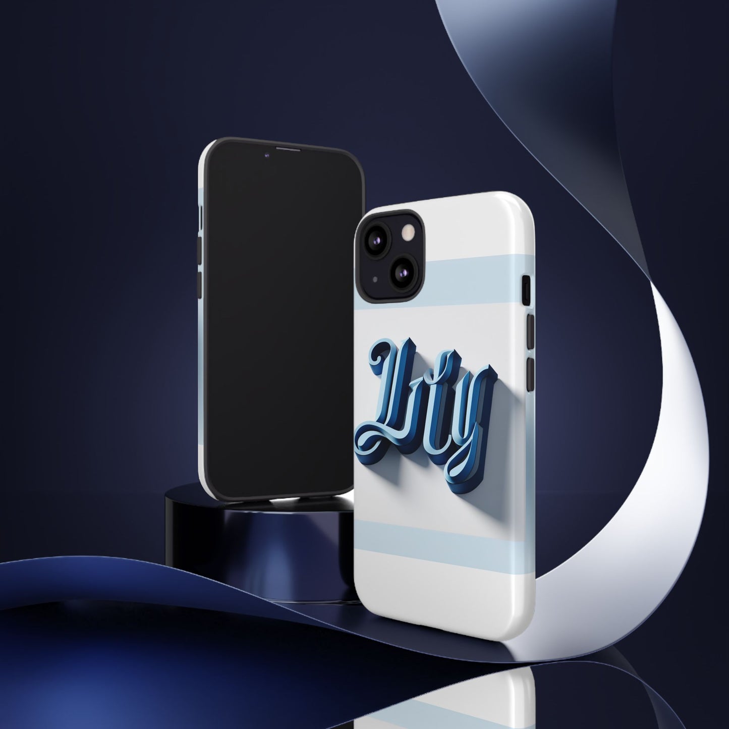 vibrant 3d blue alphabet protective phone case stylish accessory for creative individuals compatible with iphone 13, 14, 15 & 16 – all models including pro, pro max & plus