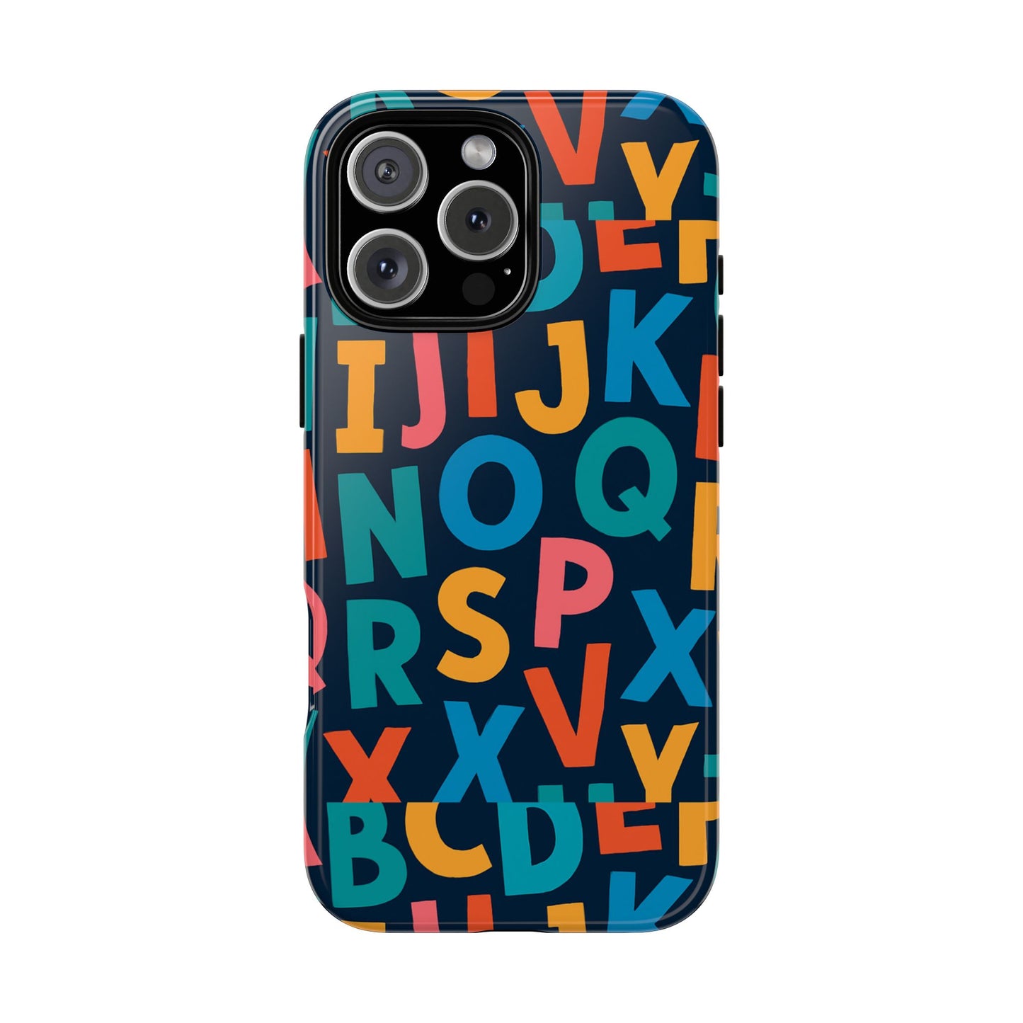 multicolour 3d letter print protective phone case for creative style and individuality compatible with iphone 13, 14, 15 & 16 – all models including pro, pro max & plus