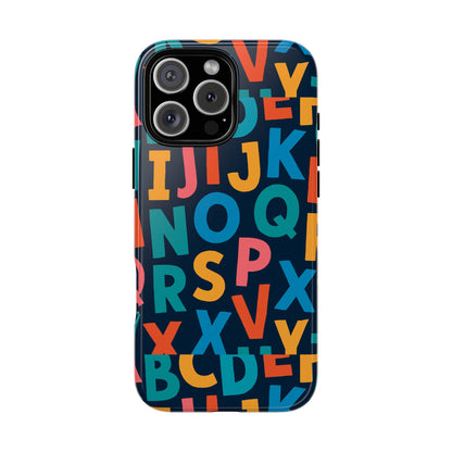 Multicolour 3D Letter Print Protective Phone Case for Creative Style and Individuality Compatible with iPhone 13, 14, 15 & 16 – all models including Pro, Pro Max & Plus