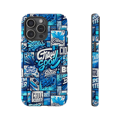 Vibrant 3D Graphic Phone Case in Blue with Playful Design for Stylish Protection Compatible with iPhone 13, 14, 15 & 16 – all models including Pro, Pro Max & Plus