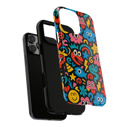 Vibrant Cartoon Protective Phone Case with 3D Wrap Design for Creative Expression – Compatible with iPhone 13, 14, 15 & 16 – All Models Including Pro, Pro Max & Plus
