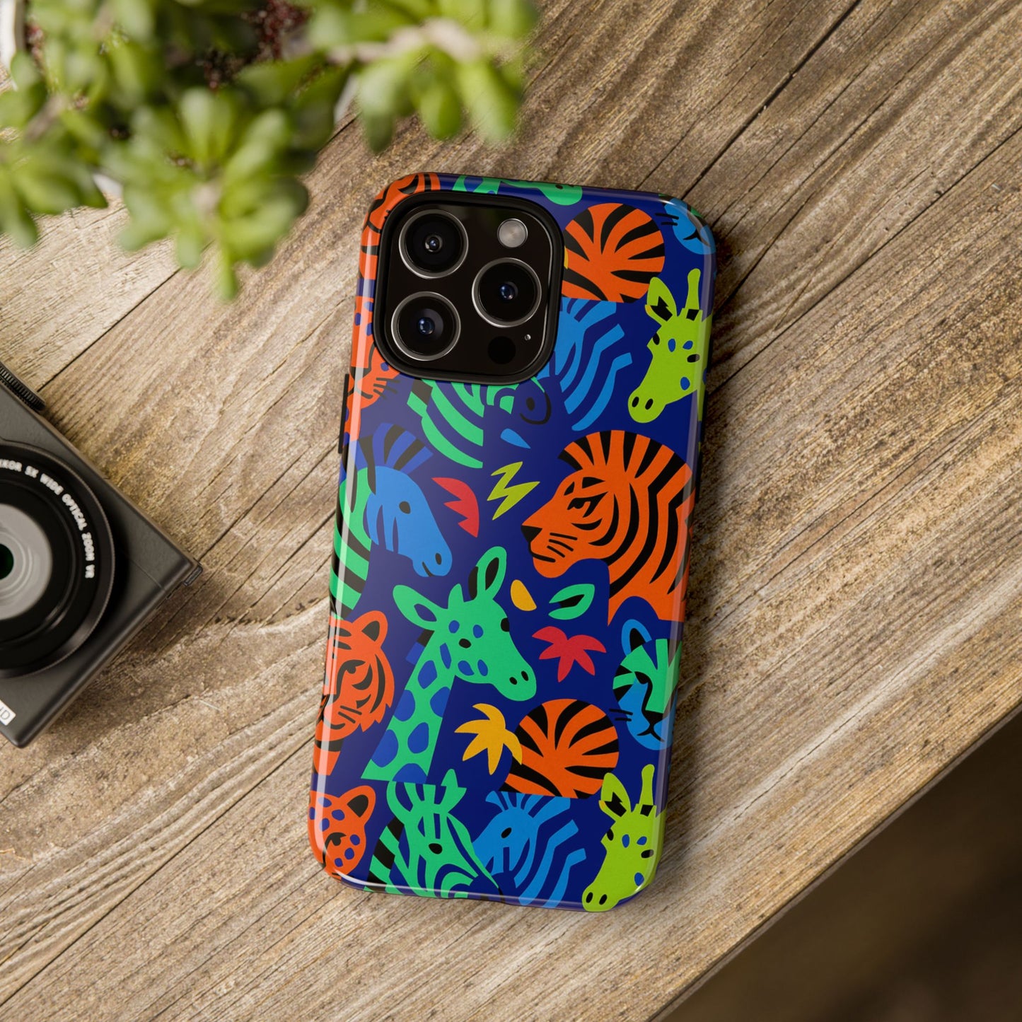 vibrant animal print 3d wrap protective phone case stylish accessory for men and women compatible with iphone 13, 14, 15 & 16 – all models including pro, pro max & plus