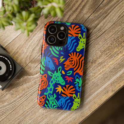 Vibrant Animal Print 3D Wrap Protective Phone Case Stylish Accessory for Men and Women Compatible with iPhone 13, 14, 15 & 16 – All Models Including Pro, Pro Max & Plus