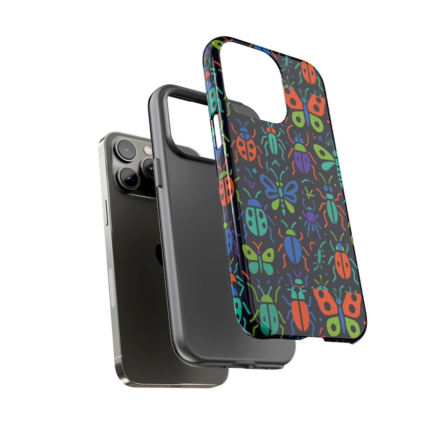 vibrant 3d insect phone case colourful stylish protective cover unique design for men and women compatible with iphone 13, 14, 15 & 16 – all models including pro, pro max & plus