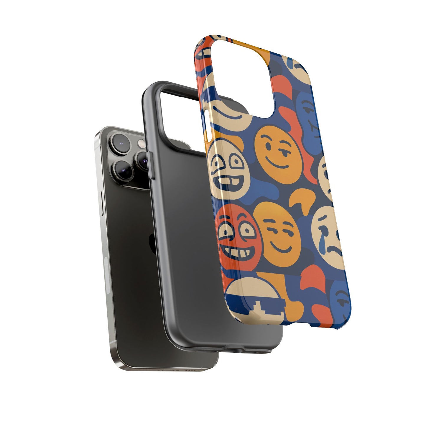 vibrant 3d emoji protective phone case for daily use – bold design for stylish expression – compatible with iphone 13, 14, 15 & 16 – all models including pro, pro max & plus