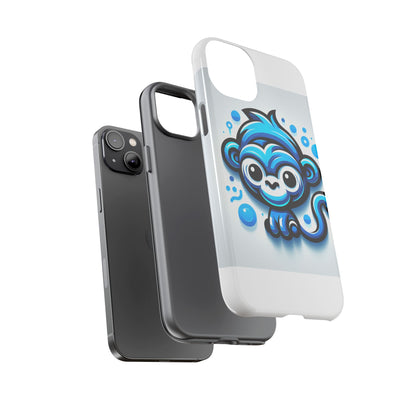 Vibrant 3D Wrap Protective Phone Case with Fun Blue Monkey Design – Stylish Accessory for Men and Women – Compatible with iPhone 13, 14, 15 & 16 – All Models Including Pro, Pro Max & Plus