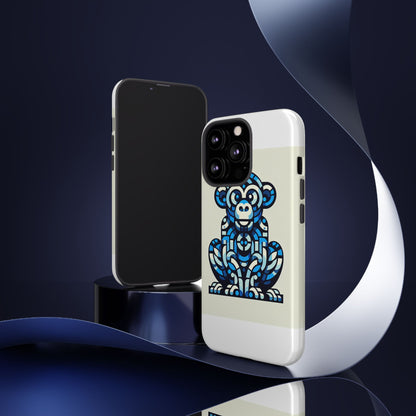 Vibrant Blue 3D Wrap Phone Case with Playful Monkey Design for Creative Individuals Compatible with iPhone 13, 14, 15 & 16 – all models including Pro, Pro Max & Plus