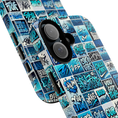 Vibrant Blue 3D Wrap Protective Phone Case Featuring Retro Alphabet Design for Stylish Smartphone Protection Compatible with iPhone 13, 14, 15 & 16 – all models including Pro, Pro Max & Plus