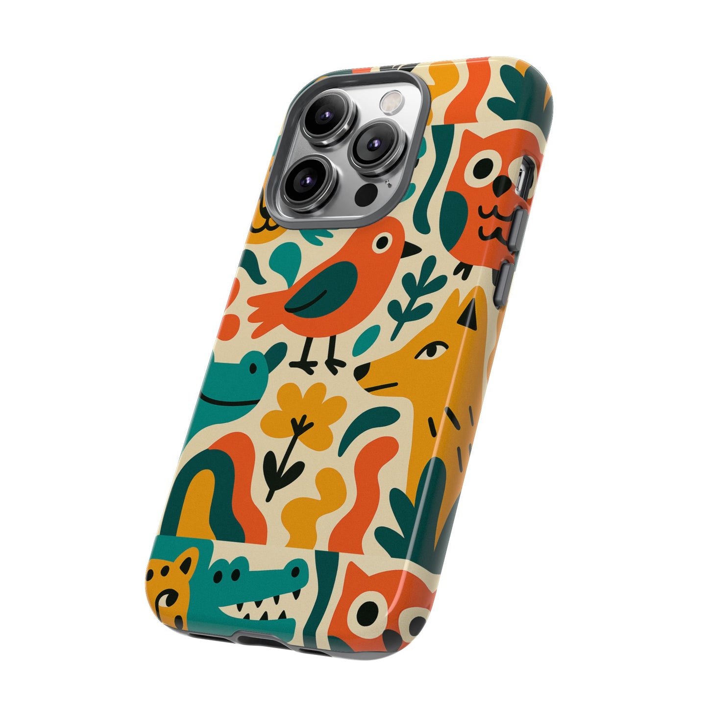 vibrant animal print protective phone case with 3d wrap design for unique style and expression compatible with iphone 13, 14, 15 & 16 – all models including pro, pro max & plus