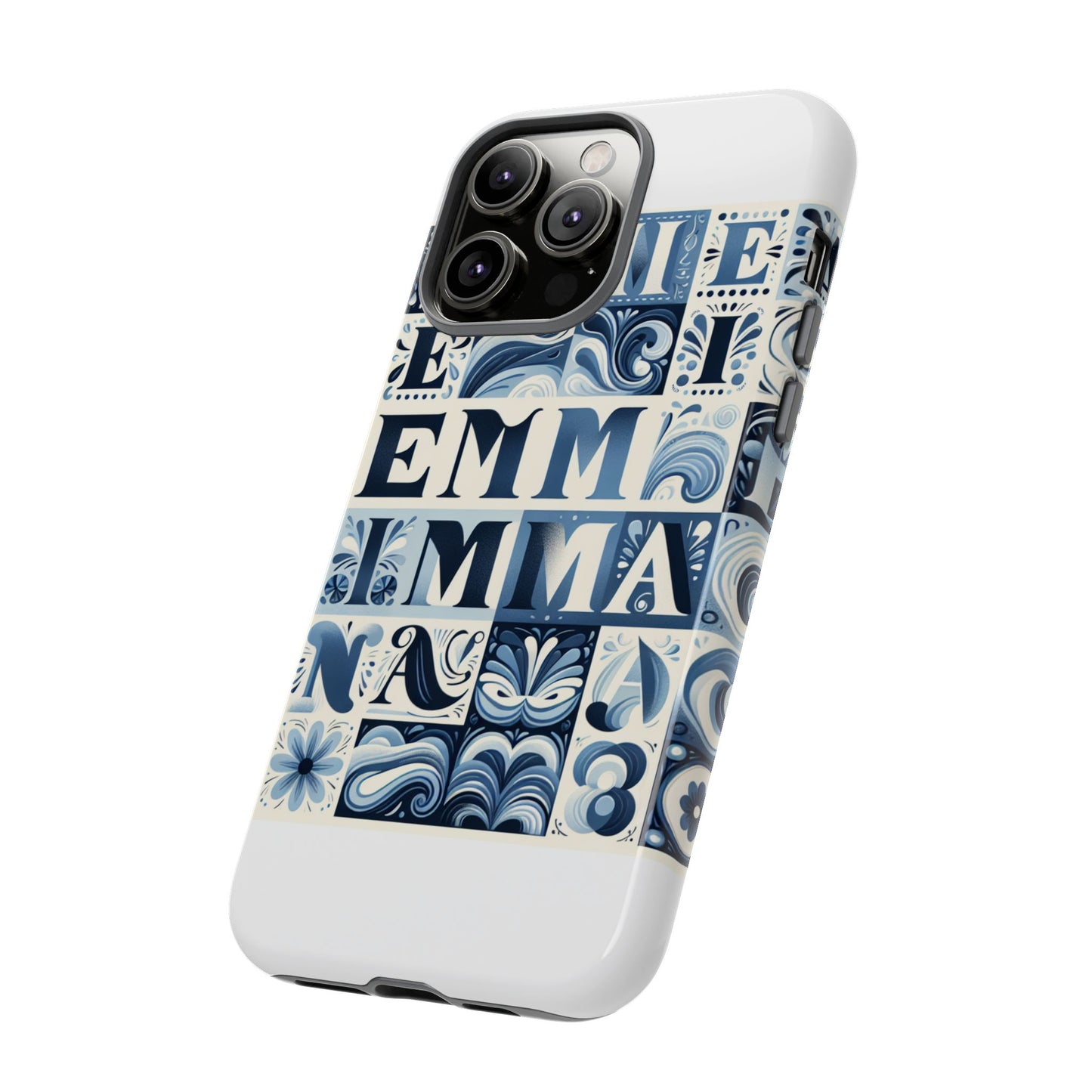 vibrant 3d alphabet design protective phone case in blue for stylish smartphone accessories compatible with iphone 13, 14, 15 & 16 – all models including pro, pro max & plus