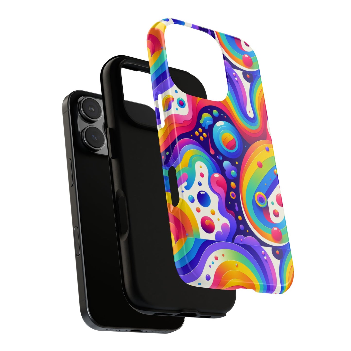 pattern image 6 vibrant shockproof phone case for anime and comic fans with retro psychedelic design compatible with iphone 13, 14, 15 & 16 – all models including pro, pro max & plus