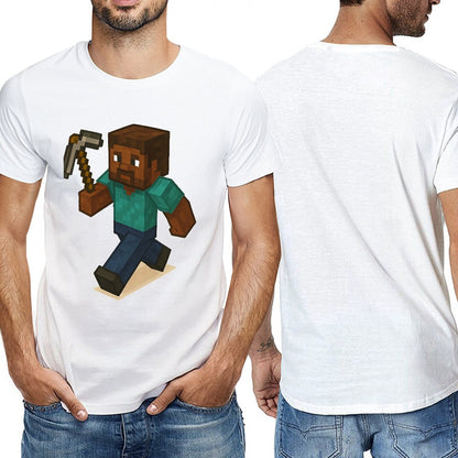 2025 New 150g Men's Short Sleeve T-shirt, Breathable Cotton, Casual Wear, Fitness, Travel, Double-Sided Print, Comfortable Fit, Available in Multiple Sizes