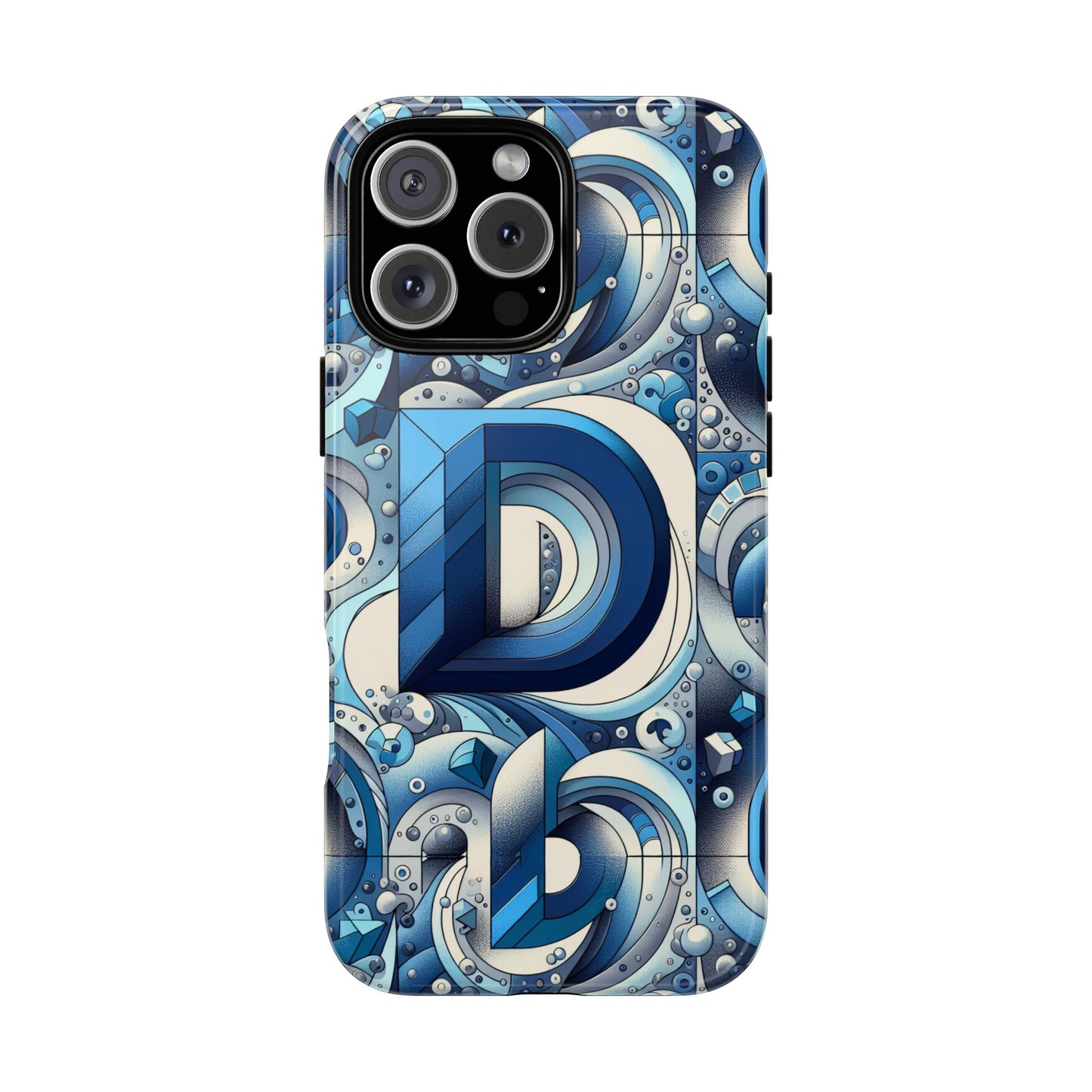 blue alphabet d phone case with 3d wrap and shock absorption for kids and teens durable tpu cover with vivid print and uv protection