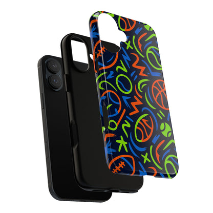 Vibrant 3D Wrap Protective Phone Case with Colourful Sports Design for Unique Style and Expression Compatible with iPhone 13, 14, 15 & 16 – all models including Pro, Pro Max & Plus