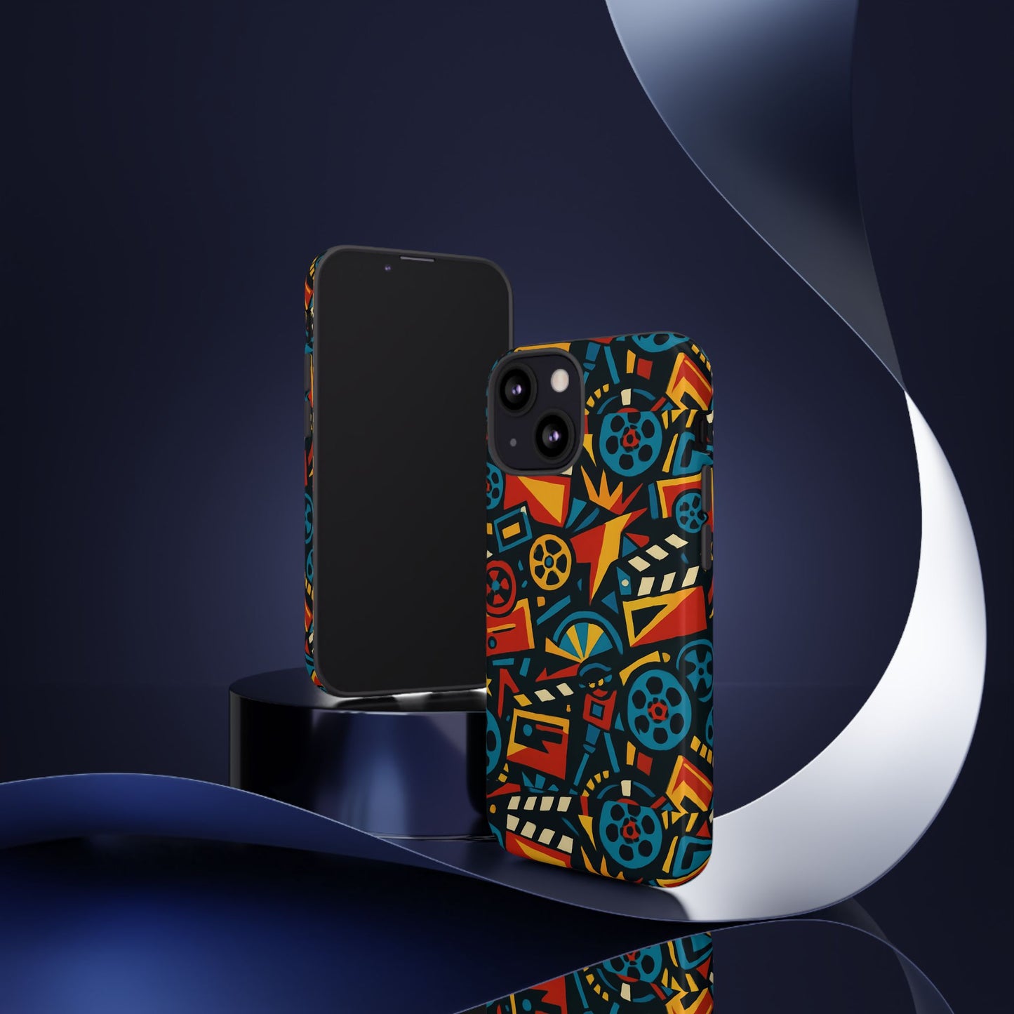 vibrant retro movie-inspired protective phone case with 3d design for stylish protection compatible with iphone 13, 14, 15 & 16 – all models including pro, pro max & plus