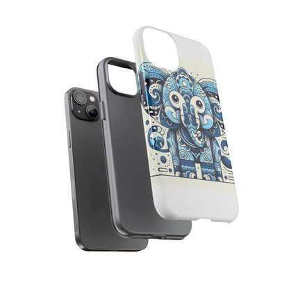 Vibrant 3D Elephant Print Protective Phone Case with Colourful Graphic Design – Stylish Accessory Compatible with iPhone 13, 14, 15 & 16 – all models including Pro, Pro Max & Plus