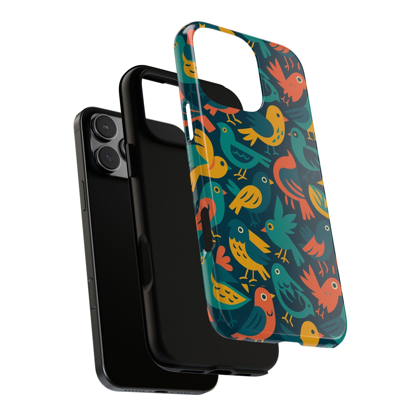 multicolour bird pattern 3d wrap protective phone case – vibrant accessory for self-expression compatible with iphone 13, 14, 15 & 16 – all models including pro, pro max & plus