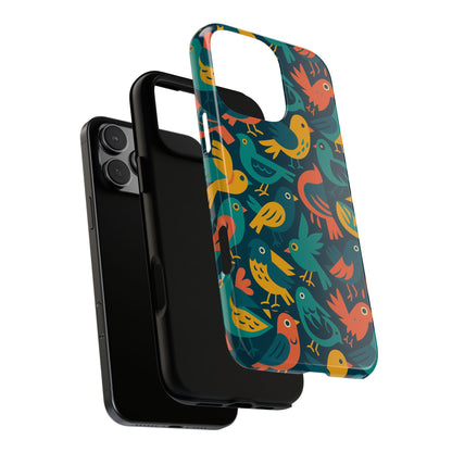 Multicolour Bird Pattern 3D Wrap Protective Phone Case – Vibrant Accessory for Self-Expression Compatible with iPhone 13, 14, 15 & 16 – all models including Pro, Pro Max & Plus