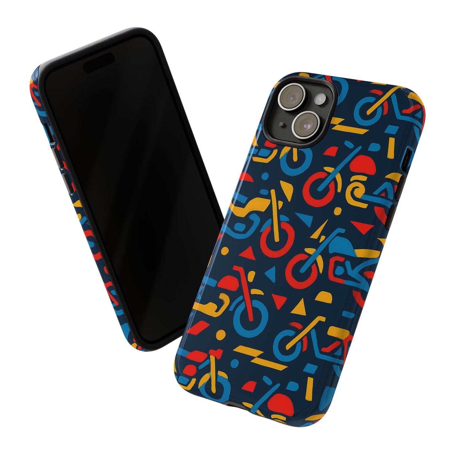 multicolour motorcycle phone case – vibrant art design for stylish protection – compatible with iphone 13, 14, 15 & 16 – all models including pro, pro max & plus