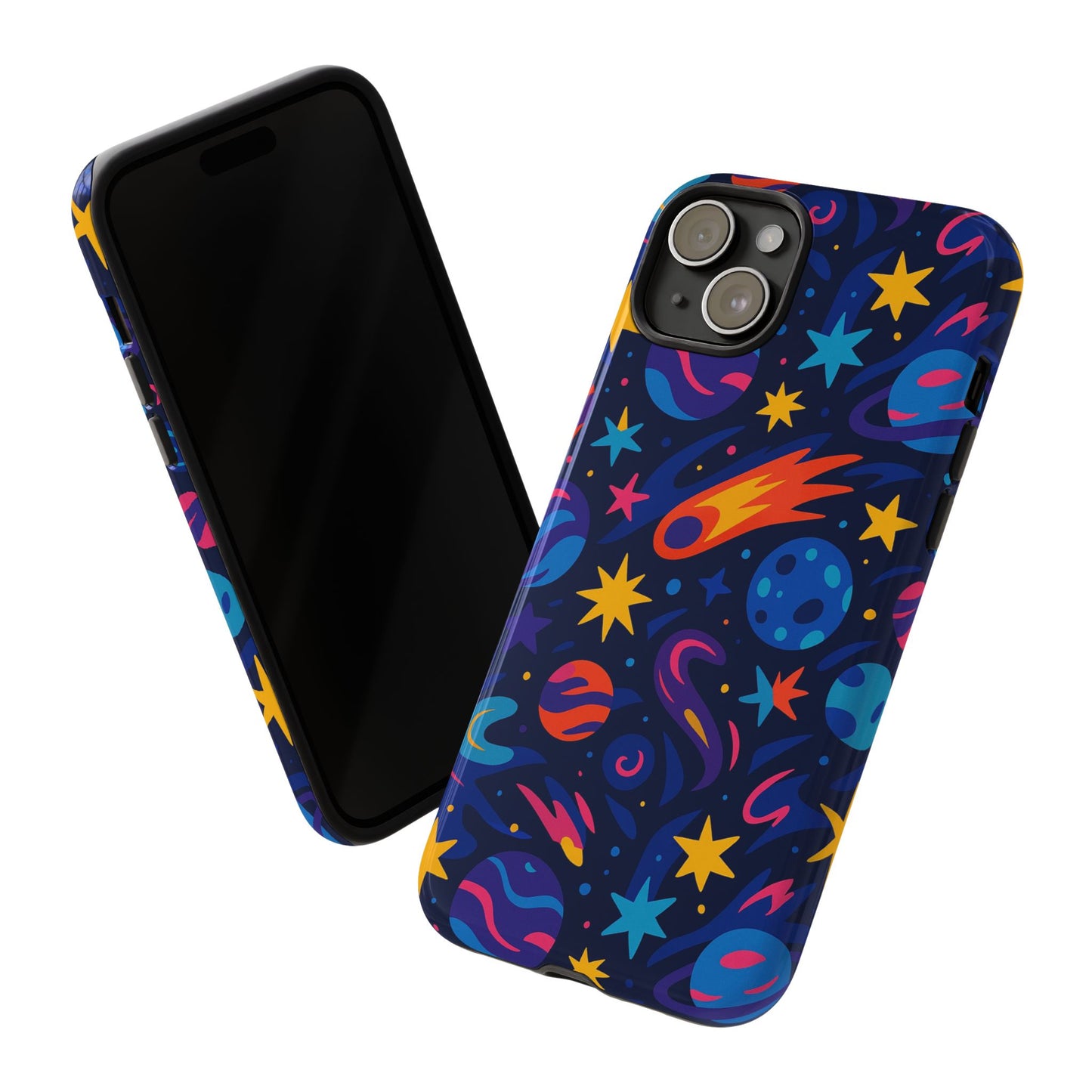 vibrant 3d space design protective phone case for stylish protection and self-expression compatible with iphone 13, 14, 15 & 16 – all models including pro, pro max & plus